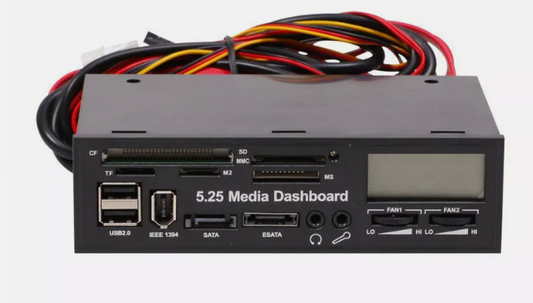 5.25" Media Dashboard Multi-Function Front Panel I/O Ports LCD Display ESATA