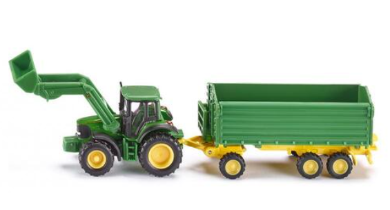 Siku 1843 - John Deere & Front Loader Trailer - 1:87 Scale