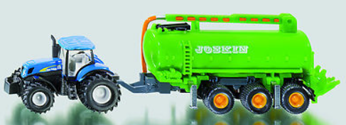 SIKU 1860 New Holland T7070 Tractor with Joskin Vacuum Tanker Trailer 1:87 HO