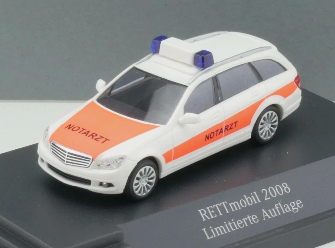 Busch Mercedes MB C-Class Notarzt Rettmobil 2008 1:87 Boxed 1612-18-52