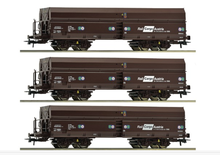 ROCO 67105 3-piece set: Self-unloading wagon Fals of the ÖBB