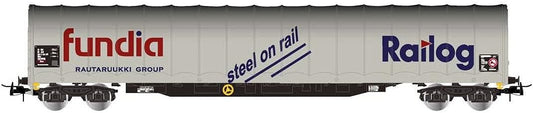 Rivarossi HR6493 HO Scale AAE, 4-Axle Tarpaulin Wagon Rilns, "Fundia GÇô Railog" livery