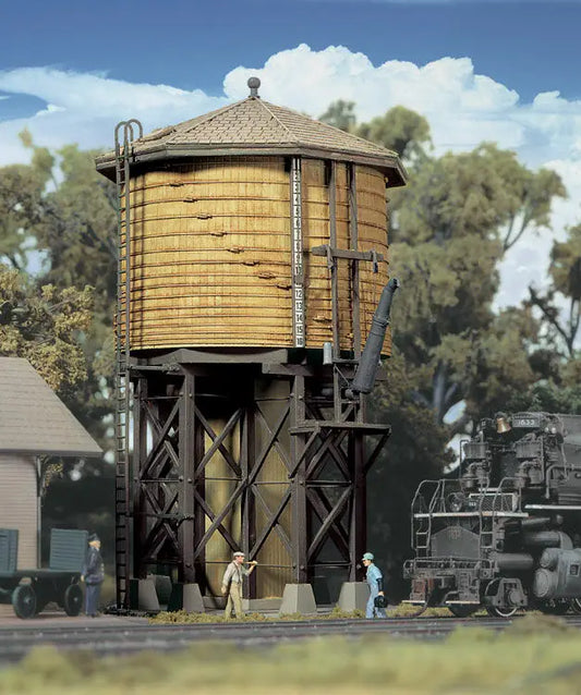 Walthers Scenemaster HO Scale Wood Water Tank - Assembled - Yellow Ochre - 3-1/2 x 3-7/8 x 6-5/8" 8.7 x 9.6 x 16.5cm